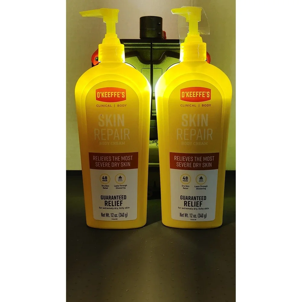 O'Keeffe's Skin Repair Body Cream 12oz 2pk Yellow New Dry Skin Relief Pump